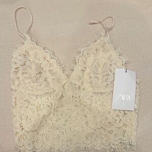 Zara Ivory Lace Bralette